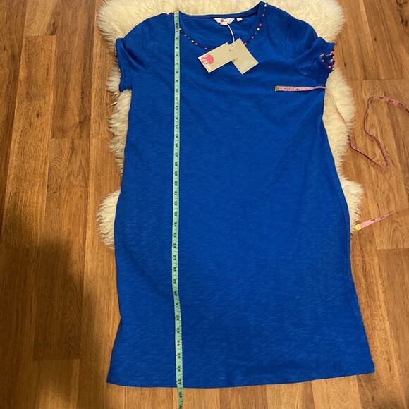 Boden Royal Blue Heather Cotton T-Shirt Midi Dress NWT Sz 10R - Picture 12 of 14